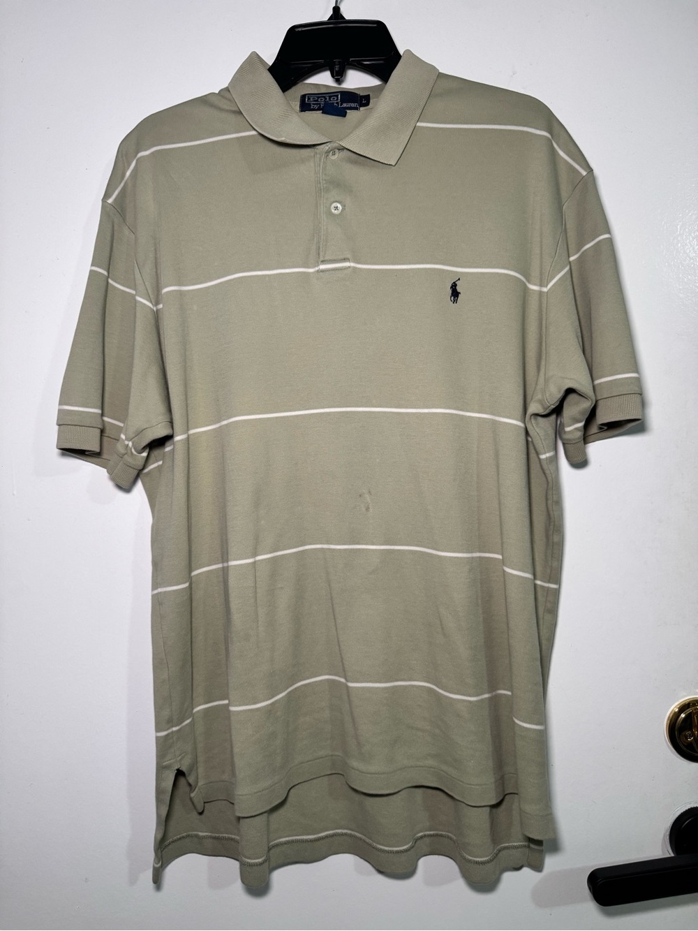 Polo Ralph Lauren Khaki Beige Striped Polo Shirt